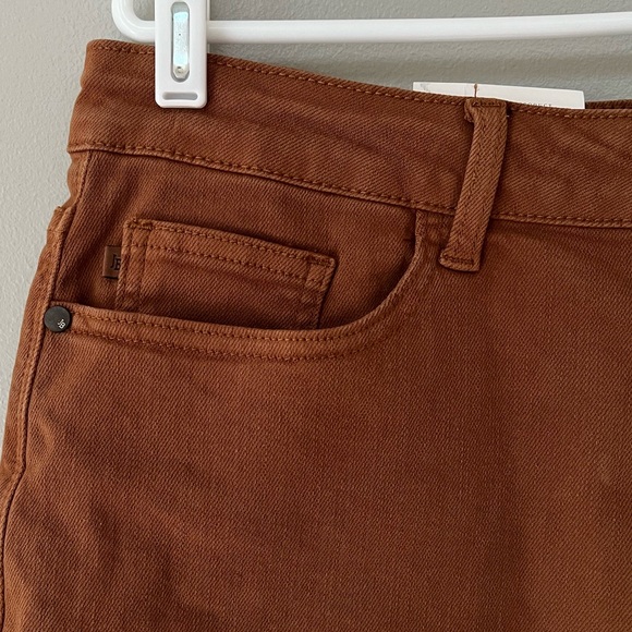 NWT Judy Blue Mid-Rise Cut Off Frayed Brown Shorts - Picture 5 of 10